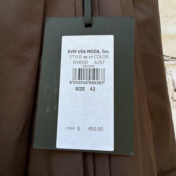 Les Copains Skirt Brown Midi NWT Italian Size 42 Fall Classic Luxury Italy - Picture 10 of 10